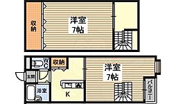 エクト2 2DKの間取図画像