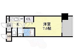 レジディア新大阪 1Kの間取図画像