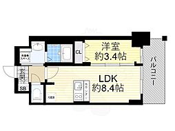 プレサンス新大阪ジェイズ 1LDKの間取図画像