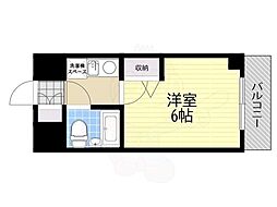 エスリード西宮 1Kの間取図画像
