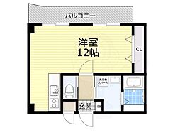 ラメゾンミュー ワンルームの間取図画像