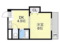 サザンヴィレッジ21 1DKの間取図画像