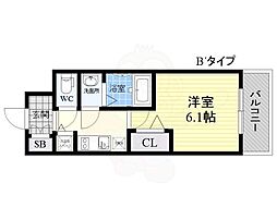 ベラジスタ塚本 1Kの間取図画像