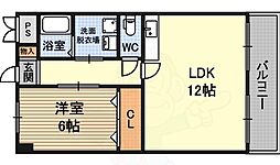 第2星栄ハイツ 1LDKの間取図画像