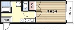 グランメール 1Kの間取図画像