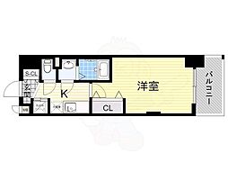 Luxe新大阪α 1Kの間取図画像