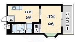 エトワール豊新 1DKの間取図画像