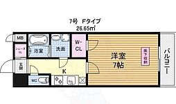 スプランディッド新大阪DUE 1Kの間取図画像