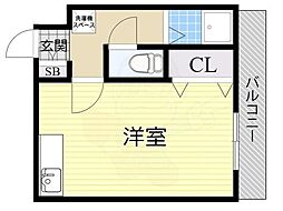 ゴールドマンション ワンルームの間取図画像