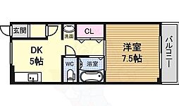 協和ハイツ 1DKの間取図画像