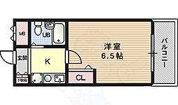 リーガル塚本 1Kの間取図画像