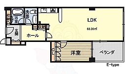 ザグランドビューOSAKA 1LDKの間取図画像