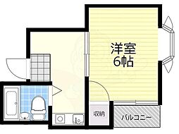 マンション優勝 1Kの間取図画像