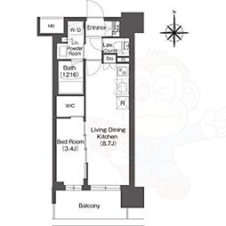 大阪市淀川区宮原5丁目マンション 1LDKの間取図画像