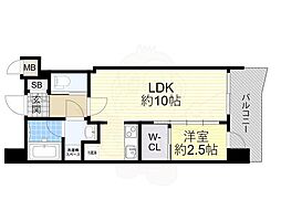 セレニテ西中島アリア弐番館 1LDKの間取図画像