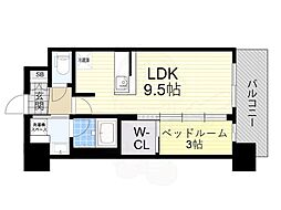 大阪市淀川区西宮原2丁目マンション 1LDKの間取図画像