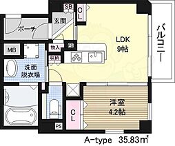 イーストコア新大阪 1LDKの間取図画像