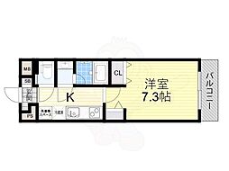 セレッソコートリバーサイドOSAKA 1Kの間取図画像