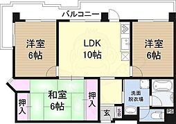 ゆたか.コーポ 3LDKの間取図画像