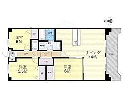 淀川ハイライフマンション 3LDKの間取図画像