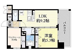エステムコート新大阪13ニスタ 1SLDKの間取図画像