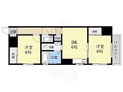レジデンスmimiy 2DKの間取図画像