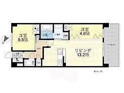 アーバンパーク淡路 2LDKの間取図画像