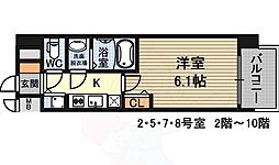 エスライズ新大阪フロント 1Kの間取図画像