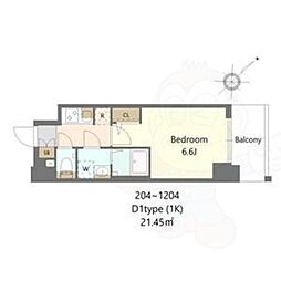 S-RESIDENCE上新庄beat 1Kの間取図画像