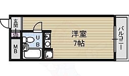 レバンガAP新大阪イースト ワンルームの間取図画像