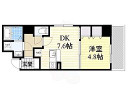 セントロイヤルクラブ新大阪 1DKの間取図画像