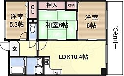 プルメリア東三国サウス 3LDKの間取図画像