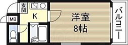 ハイツベレール 1Kの間取図画像