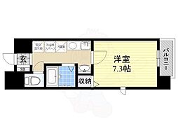 マインズ・コム新北野 1Kの間取図画像
