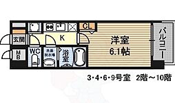 エスライズ新大阪フロント 1Kの間取図画像