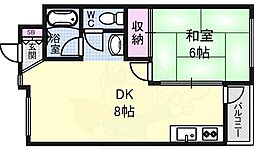 アネックス新大阪 1DKの間取図画像