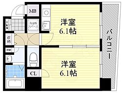 シティライフ新大阪 1DKの間取図画像