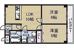 エクシード豊里 2LDKの間取図画像