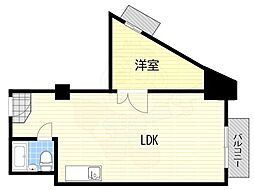 フルーレ新大阪 1LDKの間取図画像