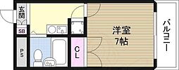 マンハッタンヒルズ 1Kの間取図画像