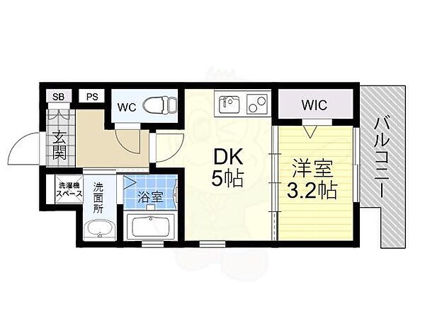 ラシーヌ住吉大社 ｜大阪府大阪市住吉区東粉浜３丁目(賃貸マンション1DK・3階・26.01㎡)の写真 その2