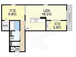 Clashist墨江 3階2LDKの間取り
