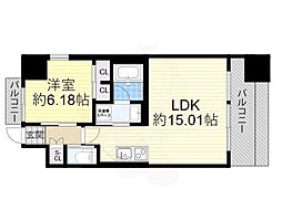プレジオ帝塚山 7階1LDKの間取り