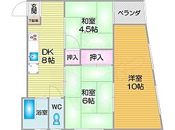 サンコーハイツ 3階2SDKの間取り