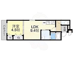 南海高野線 我孫子前駅 徒歩6分の賃貸アパート 2階1LDKの間取り
