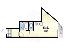 住之江1番館 1Kの間取図画像