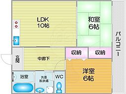 グランドコートN 2LDKの間取図画像