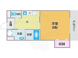 プレサンスフジ 1Kの間取図画像