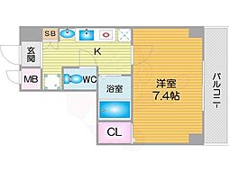 M'PLAZA住吉公園弐番館 1Kの間取図画像
