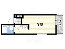 ラビッツコート聖天下 ワンルームの間取図画像